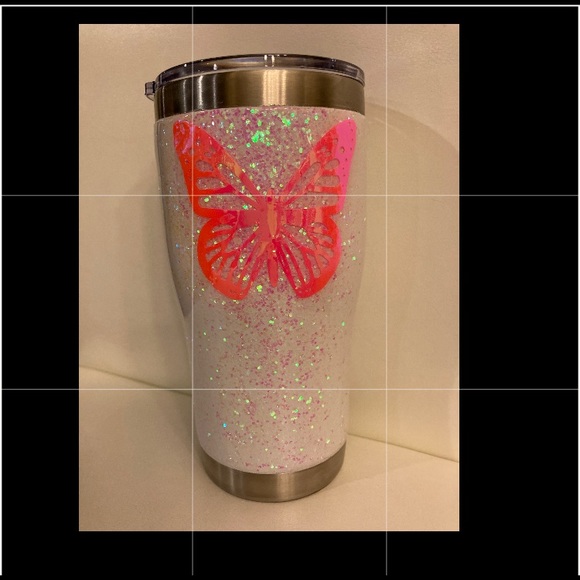20oz stainless steel butterfly tumbler - Picture 1 of 2